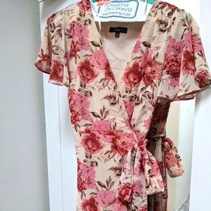 Lulu's Sweet Like You Mini Dress, pink floral, Size S